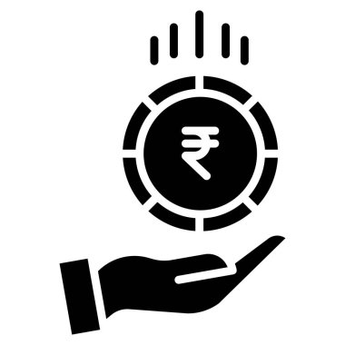 Rupi Fonu, vektör simgesi, basit illüstrasyon Hint parası, Hint rupisi 