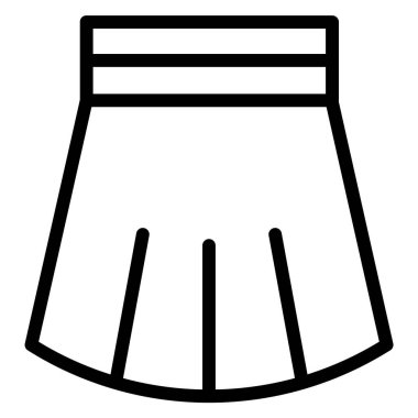 Etek, minimalist vektör simgesi beyaz üzerine izole