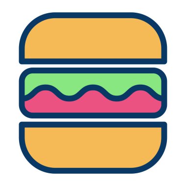 Hamburger Web simgesi, vektör illüstrasyonu 