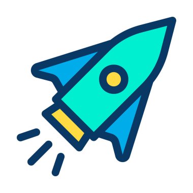 roket fırlatma vektörü renk simgesi