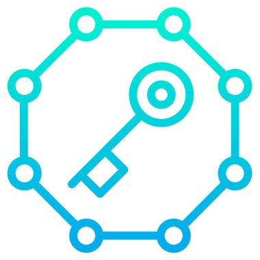 Basit anahtar konsept simgesi, vektör illüstrasyonu