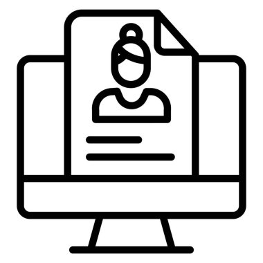 Basit UI profili simgesi, vektör illüstrasyonu