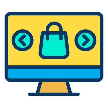 Alışveriş web simgesi, vektör illüstrasyonu