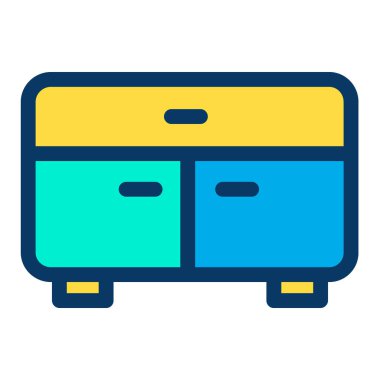 Çekmece vektörü ince çizgi simgesi