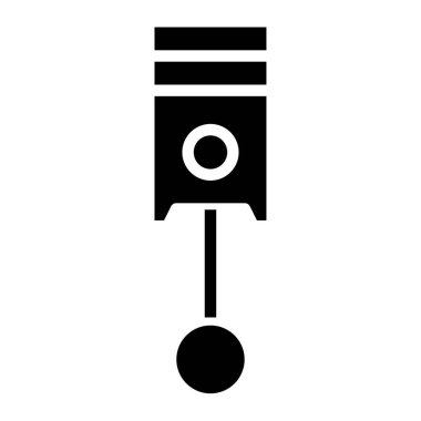 Beyaz üzerinde izole edilmiş Piston minimalist vektör simgesi