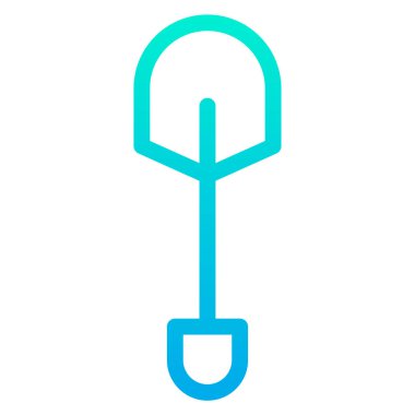 Kürek simgesi, beyaz üzerine izole edilmiş minimalist vektör simgesi