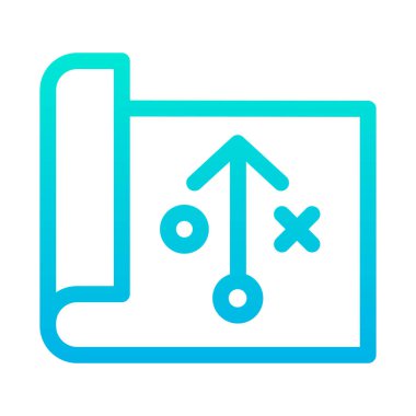 Strateji konsepti, beyaza izole edilmiş minimal vektör simgesi