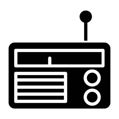 Radyo, web simgesi basit illüstrasyon
