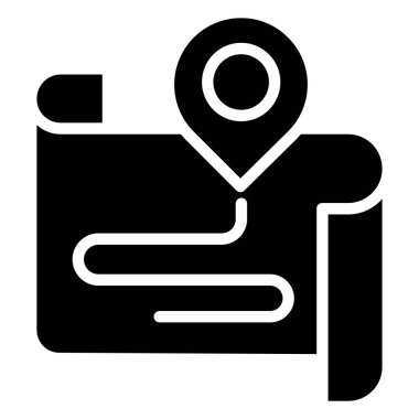 Harita. Web simgesi basit illüstrasyon  