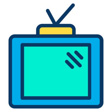 televizyon basit simgesi, vektör çizim
