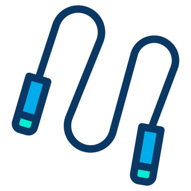 İp simgesi atlanıyor. Web için spor malzemeleri vektör simgelerinin basit illüstrasyonu