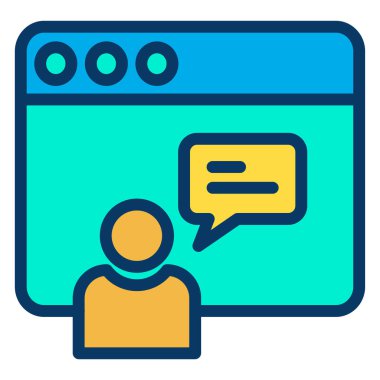 Konuş. Web simgesi basit illüstrasyon