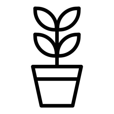 bitkisel çömlek minimalist vektör simgesi beyaz üzerinde izole 