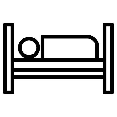 Yatağa. Web simgesi basit illüstrasyon