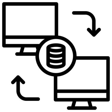 Bilgisayar ağı. Basit resimleme