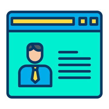 Basit UI profili simgesi, vektör illüstrasyonu