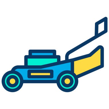 Çim biçme makinesi. vektör illüstrasyonu