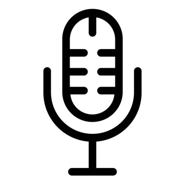 Mikrofon web simgesi basit vektör illüstrasyonu
