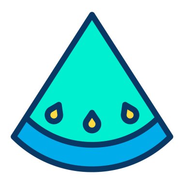 Basit karpuz simgesi, vektör illüstrasyonu