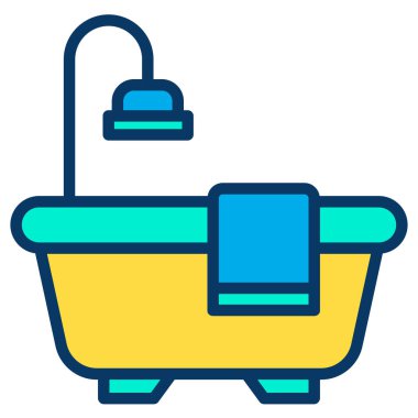 Banyo yap. Web simgesi vektör illüstrasyonu