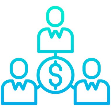 para kazancı minimalist vektör simgesi beyaz üzerinde izole 