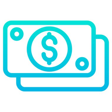 Nakit para vektör simgesi. biçim iki renkli düz sembol, mavi ve gri renkler, yuvarlak açılar, beyaz