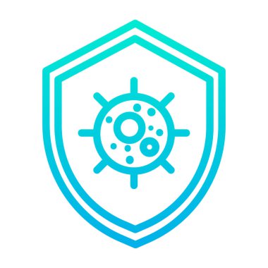 Virüs koruma ikonu vektörü. İnce çizgi işareti. izole edilmiş sınır sembolü çizimi