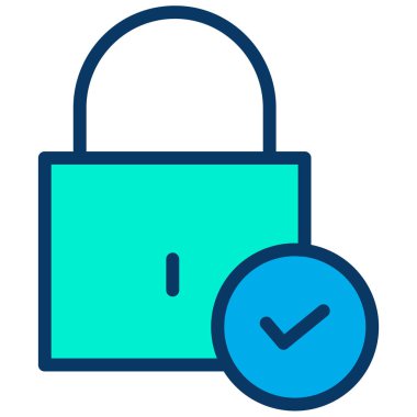 Kilit. Web simgesi basit illüstrasyon