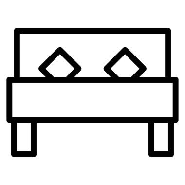 yatak ikonu vektör illüstrasyonu