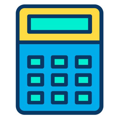 hesap makinesi düz simgesi, vektör illüstrasyonu