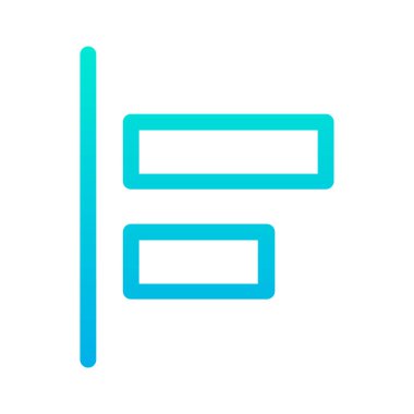 Yatay Sol Hizalama Ağ simgesi basit vektör illüstrasyonu