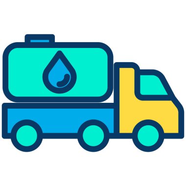 Basit kamyon simgesi, vektör illüstrasyonu