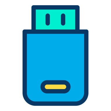 Usb buji basit simgesi, vektör illüstrasyonu