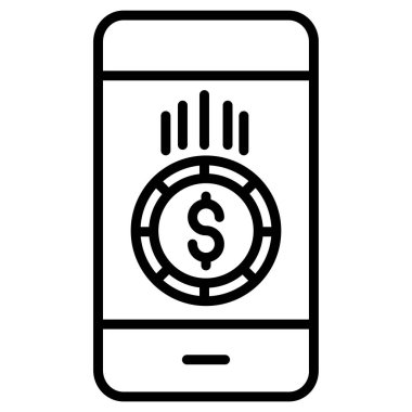 Mobil bankacılık, beyaz arkaplanda basit vektör simgesi