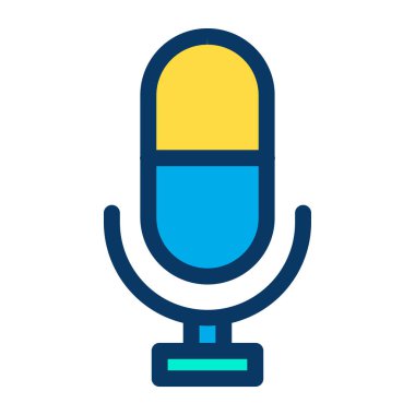 Beyaz arkaplanda basit bir mikrofon vektör simgesi