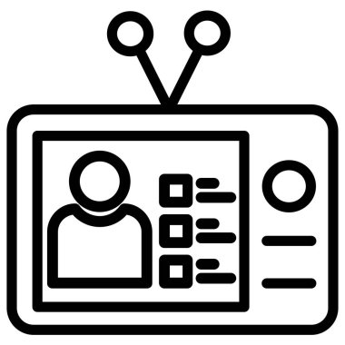 beyaz arkaplanda TV basit vektör simgesi