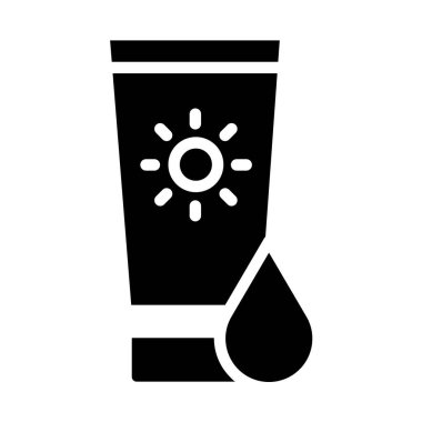 Güneş kremi. Web simgesi basit illüstrasyon