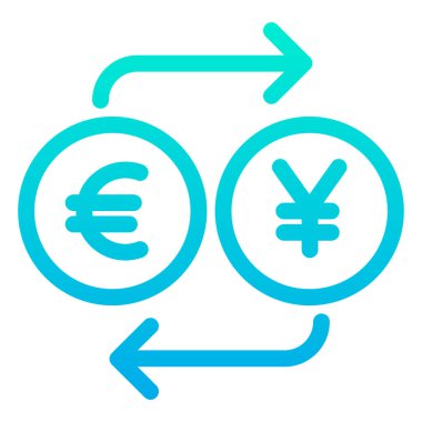 Yen para değişimi. vektör illüstrasyonu