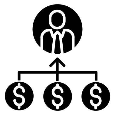 Kişisel varlıklar değeri, beyaza izole edilmiş minimal vektör simgesi