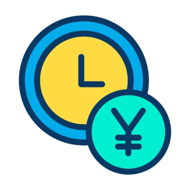 Yen saat simgesi vektör illüstrasyonu