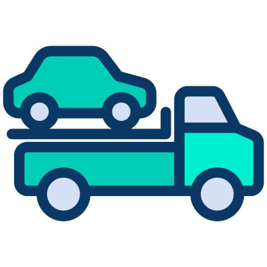 Basit kamyon simgesi, vektör illüstrasyonu