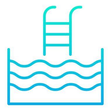 havuz minimalist vektör simgesi beyaz üzerinde izole