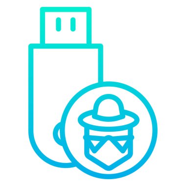 Beyaz arkaplan üzerindeki basit hacker vektör resimleme