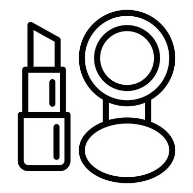 Makyaj. Web simgesi basit illüstrasyon