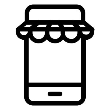 mobil büfe, alışveriş konsepti, basit illüstrasyon