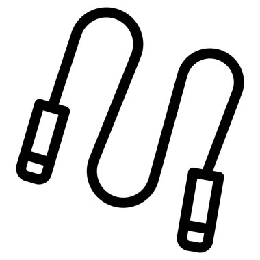 İp simgesi atlanıyor. Web için spor malzemeleri vektör simgelerinin basit illüstrasyonu