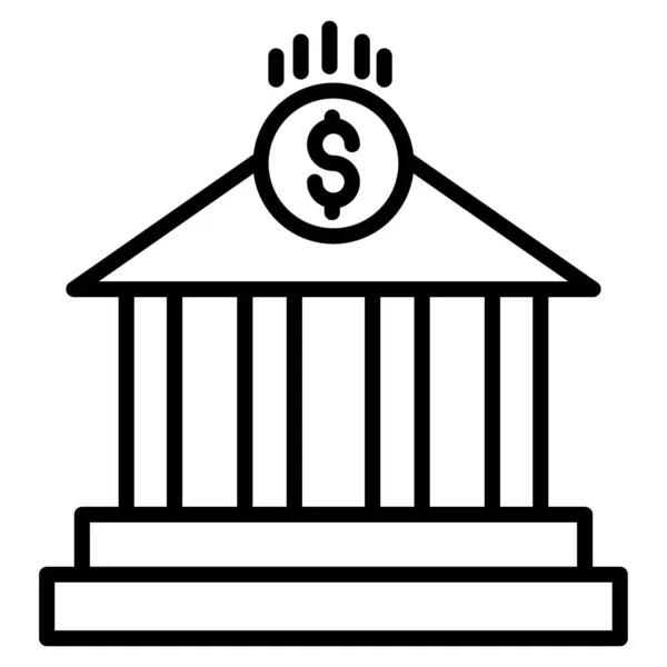 Icono Vector Simple Banco Sobre Fondo Blanco — Archivo Imágenes Vectoriales