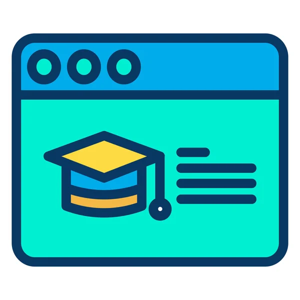 Educación Icono Web Ilustración Simple — Vector de stock