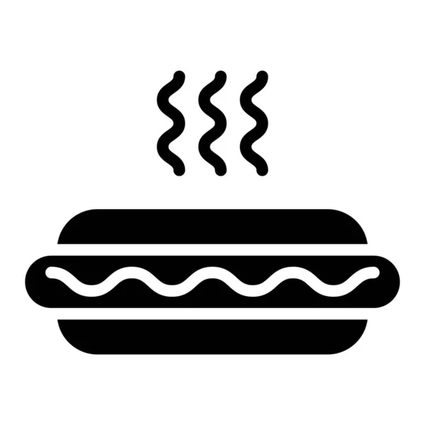 Hotdog Ikona Plochém Designu — Stockový vektor