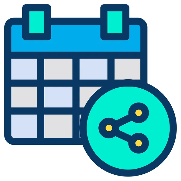 Calendario Icono Web Ilustración Simple — Vector de stock